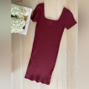 Ribbed body con dress